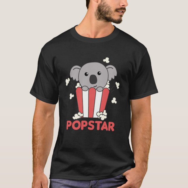 Koala Popcorn Popstar Poppin Koalas Filmabend T-Shirt (Vorderseite)