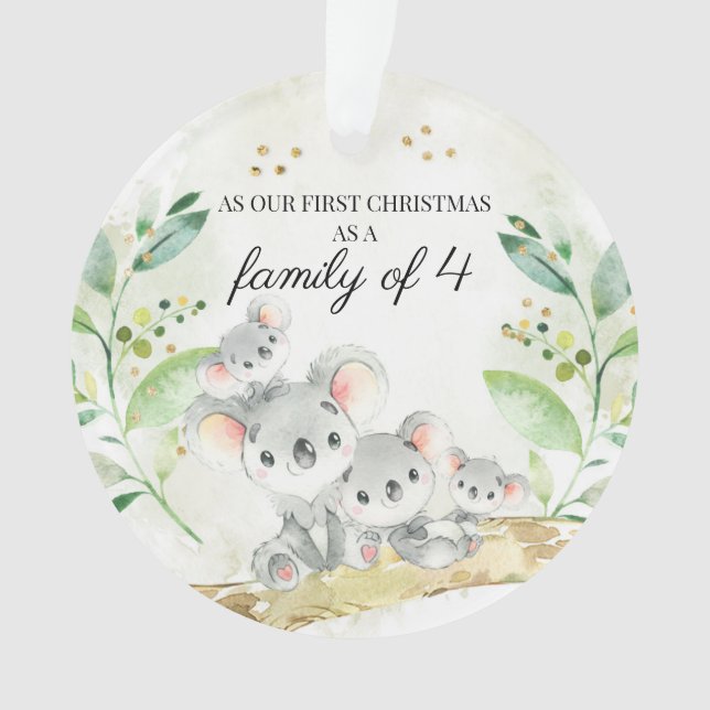 Koala Porte notre premier Noël en famille de 4 (devant)