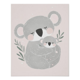 Koala Print Kinderzimmer, Kids Room Wall Art Art A Poster