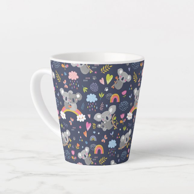 Koala Rainbow Liebe Pattern Milchtasse (Linke Ecke)