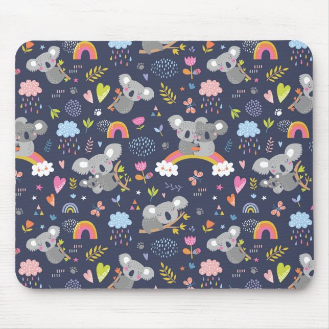 Koala Rainbow Liebe Pattern Mousepad (Vorne)