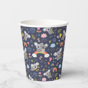 Koala Rainbow Liebe Pattern Pappbecher