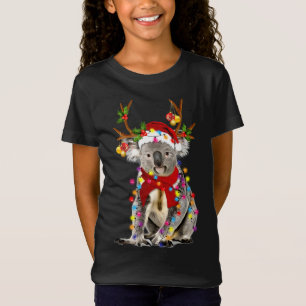 Koala Reindeer Xmas Lights Frohe Weihnachten T-Shirt