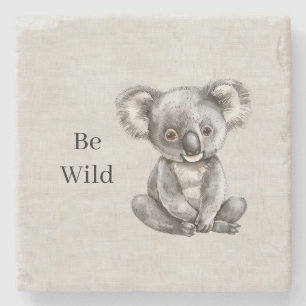 Koala-Safari-Tier-Fauxleinwand Steinuntersetzer