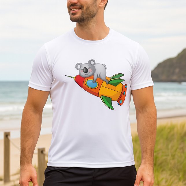 Koala schlafen bei einer farbenfrohen Rakete T-Shirt (Von Creator hochgeladen)