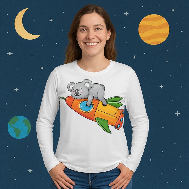 Koala schlafen bei einer farbenfrohen Rakete T-Shirt (Von Creator hochgeladen)