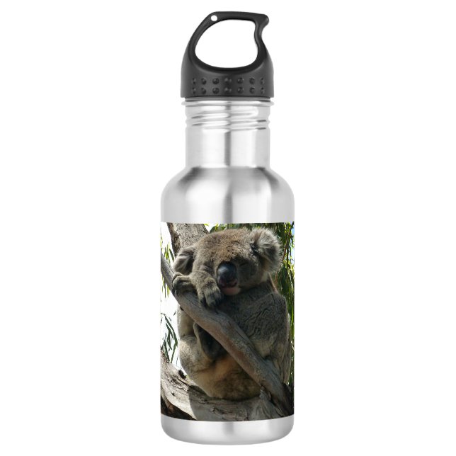 Koala - Schlafende Geschenkanhänger Edelstahlflasche (Vorderseite)