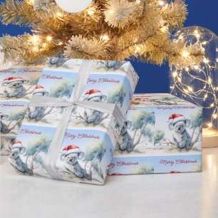 Koala sitzt in einem Kaugummi-Baum Frohe Weihnacht Geschenkpapier