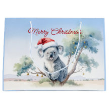 Koala sitzt in einem Kaugummi-Baum Frohe Weihnacht