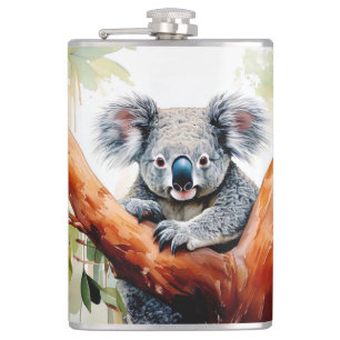 Koala sitzt in einem Kaugummi Flachmann