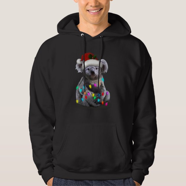 Koala sitzt mit Weihnachten Weihnachten Weihnachte Hoodie (Vorderseite)