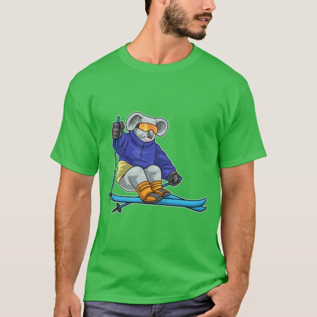 Koala Skier Skibrille Ski T-Shirt (Vorderseite)