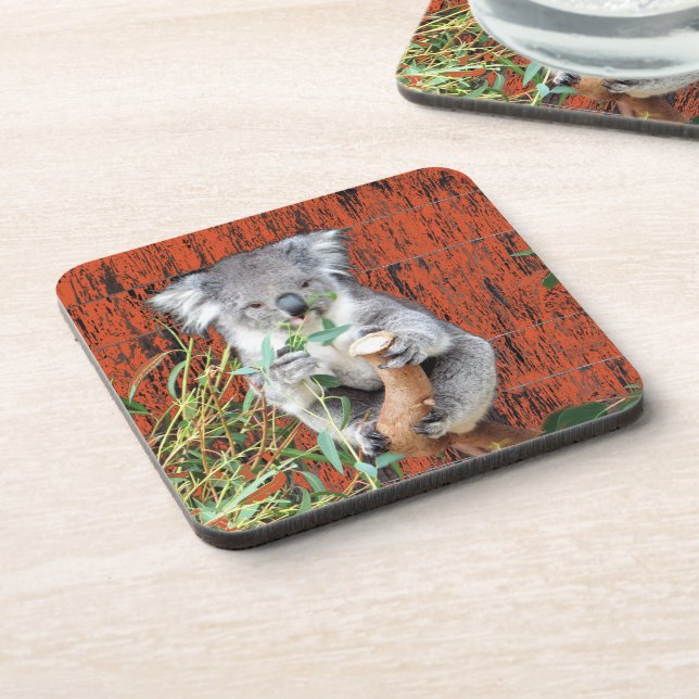 Koala Snack Time Hard Plastic Untersetzer (Linke Seite)