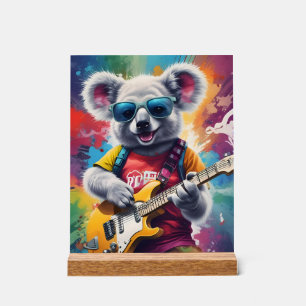 Koala spielt Gitarre, Rock Graffiti Acrylschild