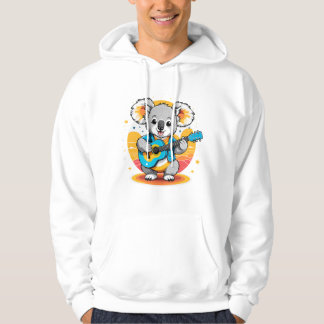 Koala Strumming eine Gitarre Hoodie