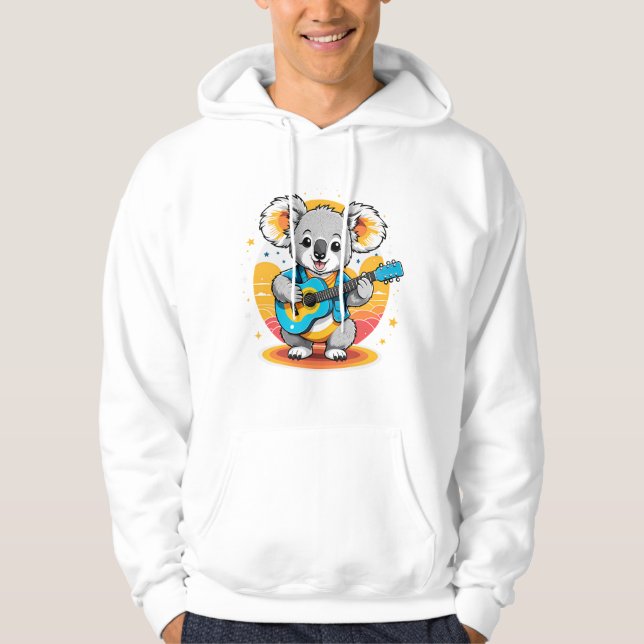 Koala Strumming eine Gitarre Hoodie (Vorderseite)