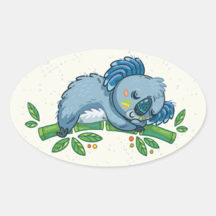 Koala Süssen Ovaler Aufkleber