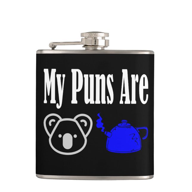Koala Tea Puns Funny Flachmann (Vorderseite)