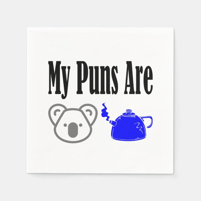 Koala Tea Puns Vater Joke Pun Serviette (Vorderseite)