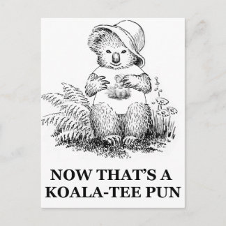 Koala-tee Pun Postkarte