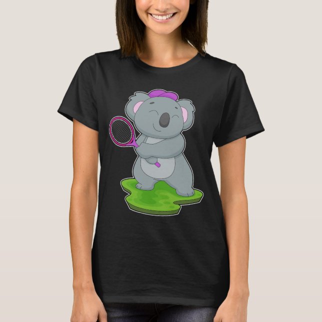 Koala Tennis-Tennisschläger T-Shirt (Vorderseite)