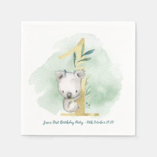 Koala themed 1. Geburtstag Party Dekorationen Serviette