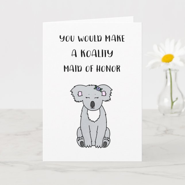 Koala Trauzeugin Vorschlag Card Karte (Kleine Pflanze)