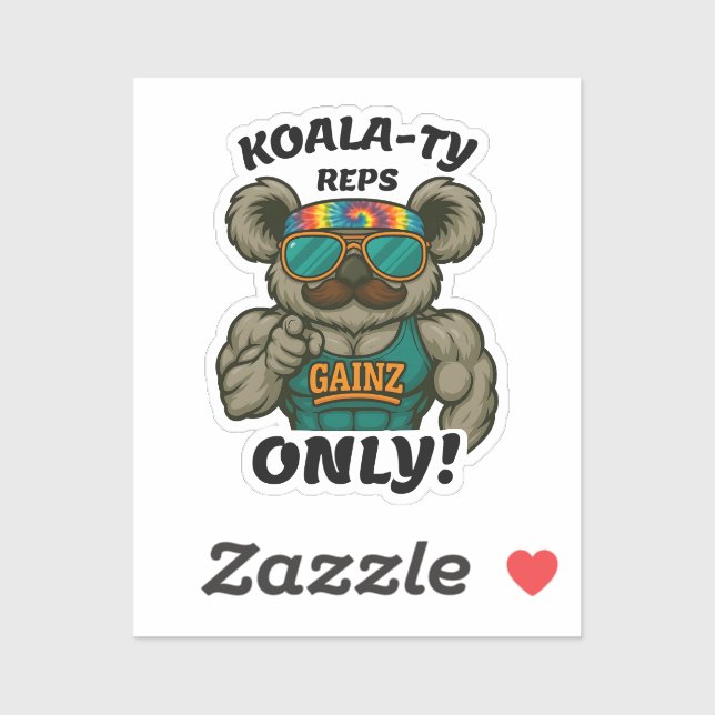 Koala-ty Reps Only – Funny Koala Gym Workout Aufkleber (Blatt)