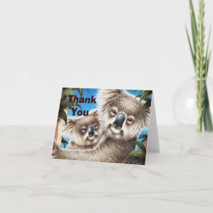 Koala und Baby danken Ihnen Anmerkungs-Karte Dankeskarte