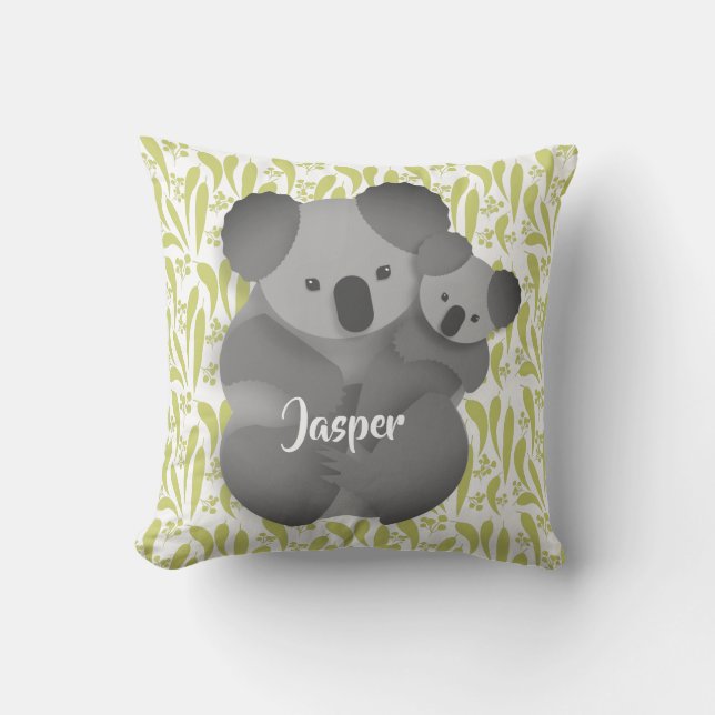 Koala und Baby Joey Kissen (Vorderseite)