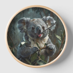 Koala und Eukalypten Uhr
