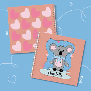 Koala und Hearts Kid Handwriting Notebook Notizbuch