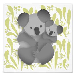 Koala und Joey Fotodruck