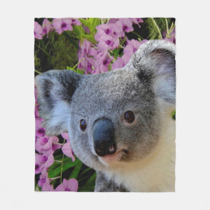 Koala und Orchideen Fleecedecke