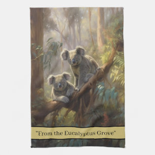 Koala-Wald-Träume anpassbar Geschirrtuch