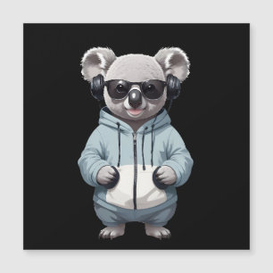Koala Wearing Hoodie Funny Cooles Tierzeichen Magnetkarte