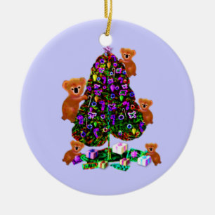 Koala-Weihnachtsmorgen-Verzierungen Keramik Ornament