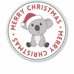 Koala Weihnachtsschnee Wintertiere Koalas Aufkleber