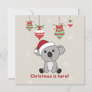 Koala Weihnachtsschnee Wintertiere Koalas Einladun Einladung