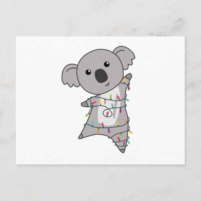 Koala Weihnachtsschnee Wintertiere Koalas Postkarte (Vorderseite)
