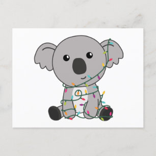 Koala Weihnachtsschnee Wintertiere Koalas Postkarte