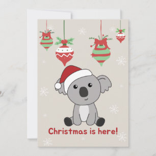 Koala Weihnachtsschnee Wintertiere Koalas Urlaub Feiertagskarte