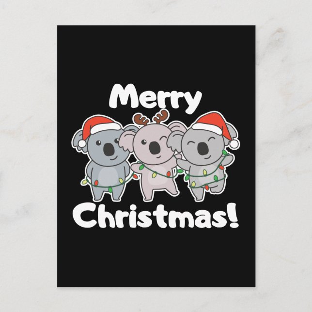Koala Weihnachtstiere Koalas Frohe Weihnachten (Vorderseite)