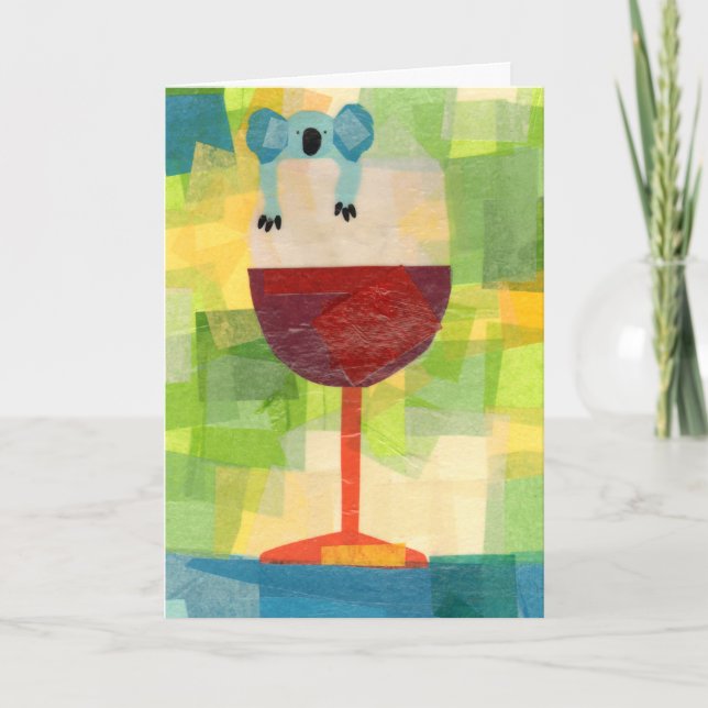 Koala-Wein mit Mitteilung Karte (Vorderseite)