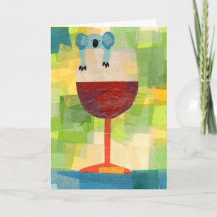 Koala-Wein mit Mitteilung Karte