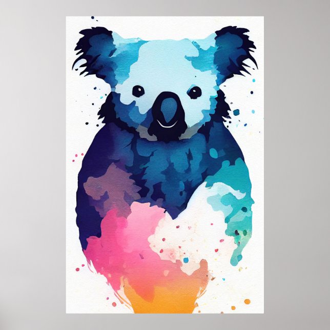 Koala Wild Nature Animal Color Art Malerei Poster (Vorne)