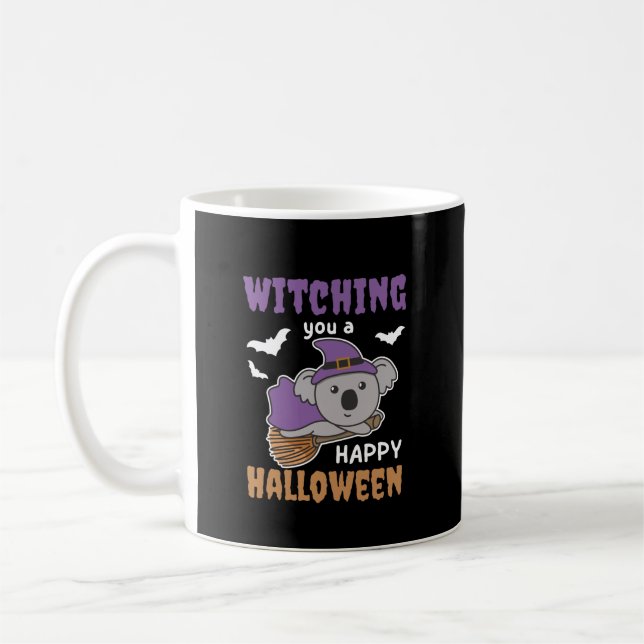 Koala Witch Witching You A Happy Halloween Kaffeetasse (Links)