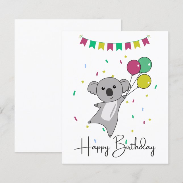Koala wünscht Ihnen einen guten Geburtstag (Vorne/Hinten)