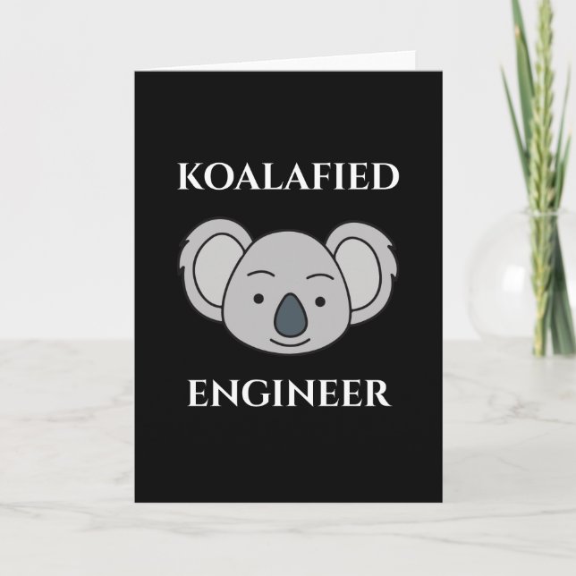 Koalafied Engineer Niedlich Koala Funny Job Puff Karte (Vorderseite)