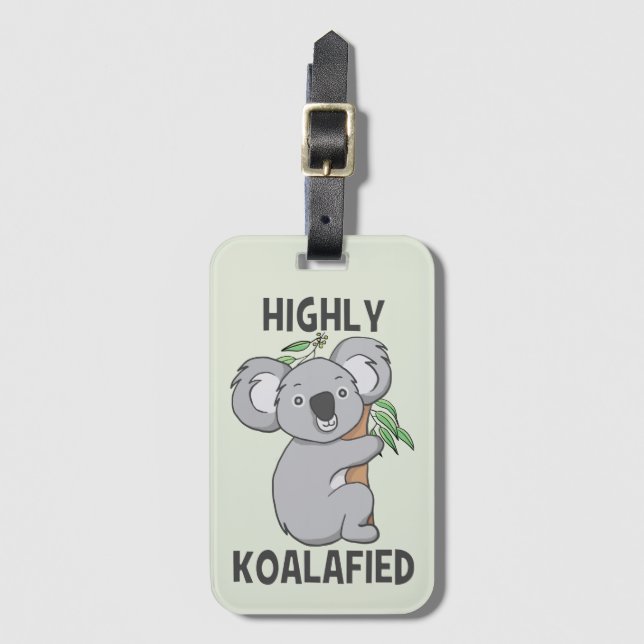 Koalafied Koala Gepäckmarke Gepäckanhänger (Vorderseite Vertikal)